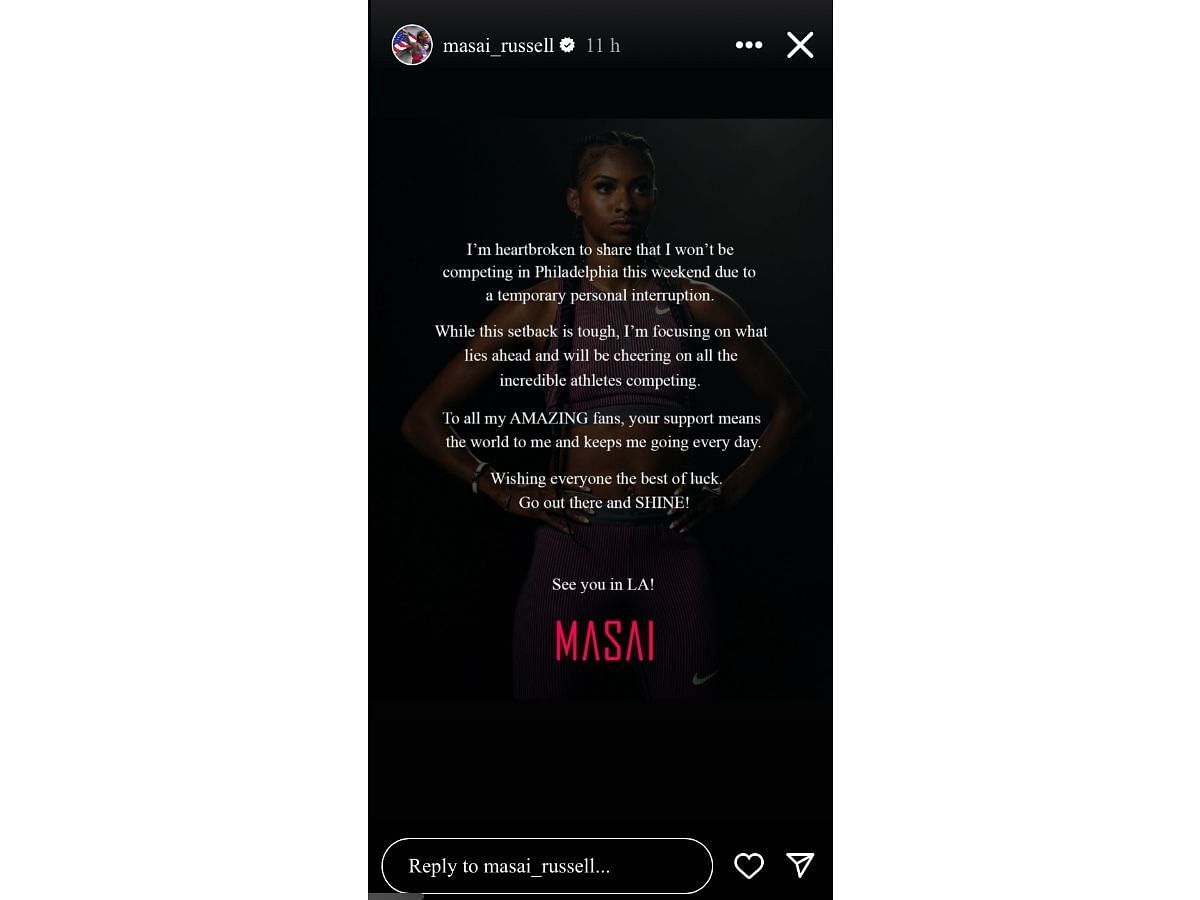 Russell’s Instagram story (@masai_russell)